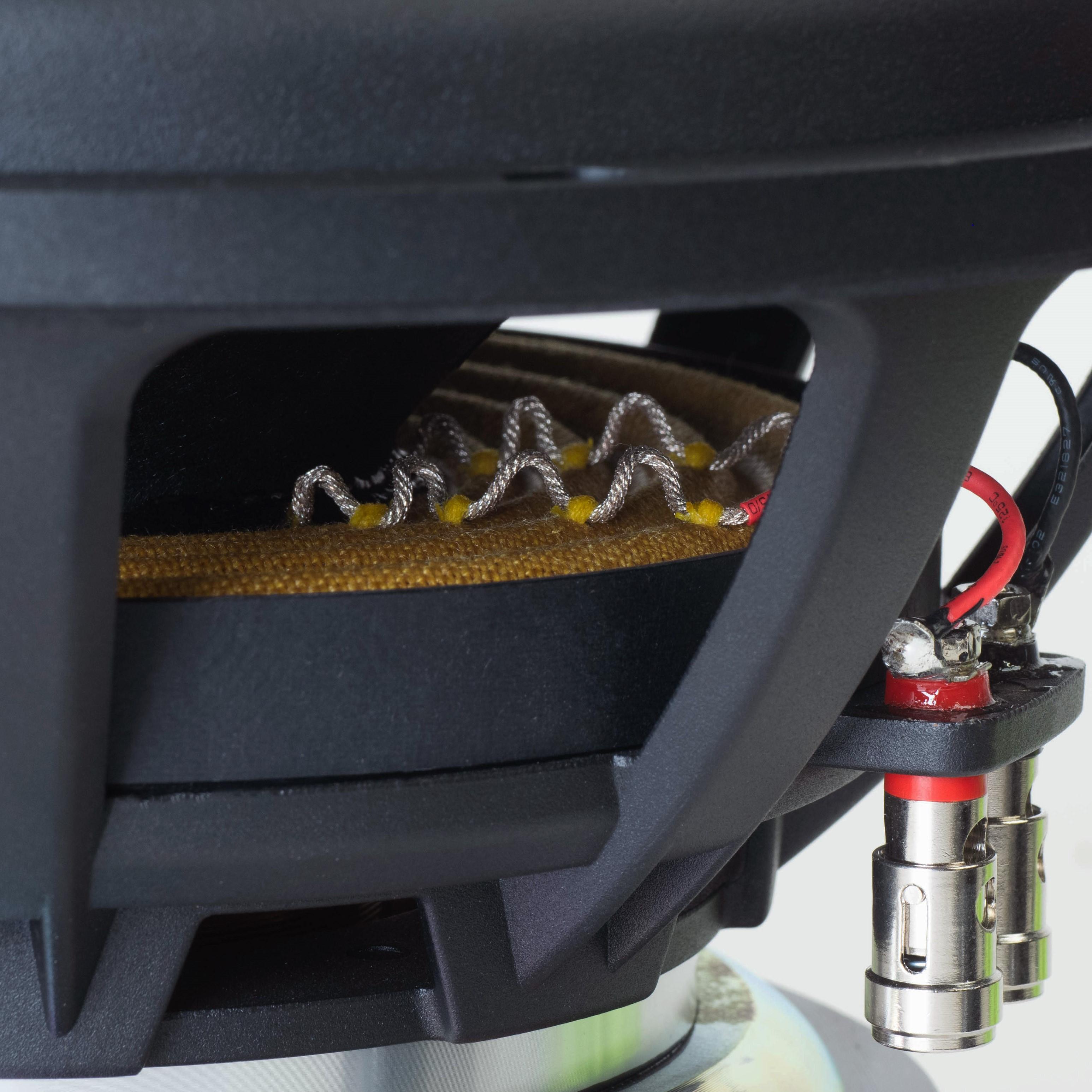 SS10-22 Signature Subwoofer - Dual Spiders and Tinsel Leads Detail